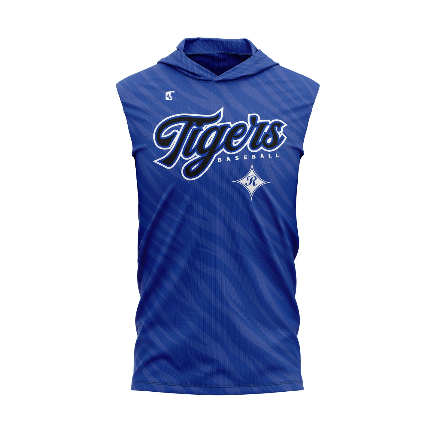 Ragsdale Baseball Royal Sleeveless Performance Dye Sub Hoodie
